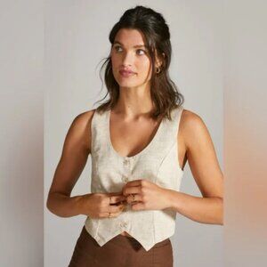 Sunday in Brooklyn Scoopneck Linen Vest (M) from Anthropologie NWT